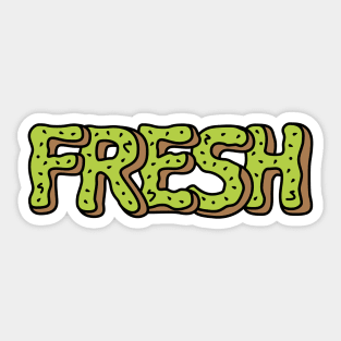 Fresh Kiwi | Cute Fruit Alphabet Typography Sticker